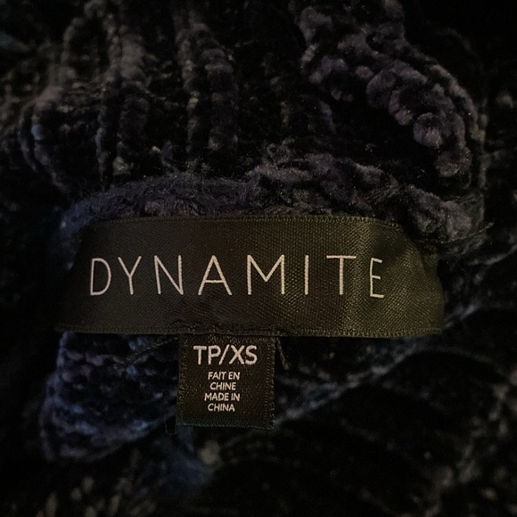 Dynamite Navy Blue Chenille Sweater Dress, Sz XS - Picture 5 of 5